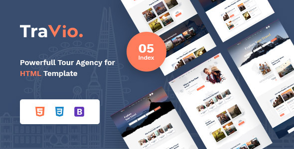 Download Travio – Tour & Travels Agency Template Nulled 