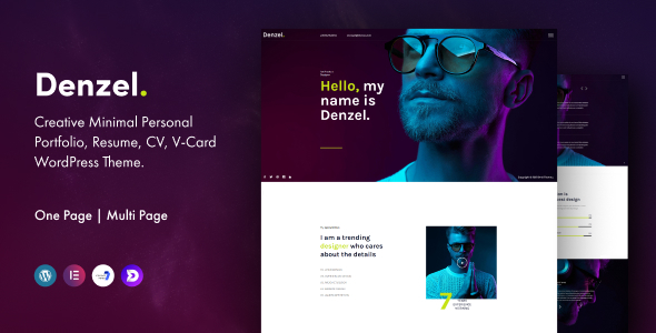 Download Denzel – Creative Minimal Portfolio WordPress Theme Nulled 