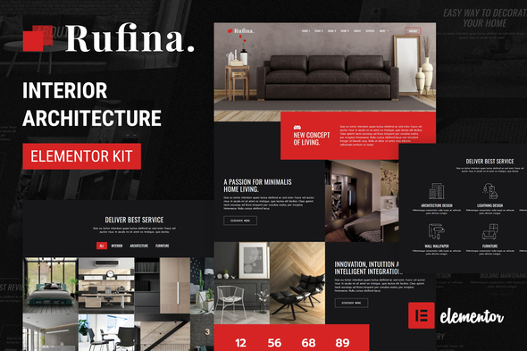 Download Rufina – Interior Architecture Elementor Template Kit Nulled 