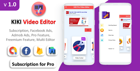 Download KIKI Pro Video Editor App | Facebook Ads & Admob Ads | Premium Feature | Subscription Plan Nulled 