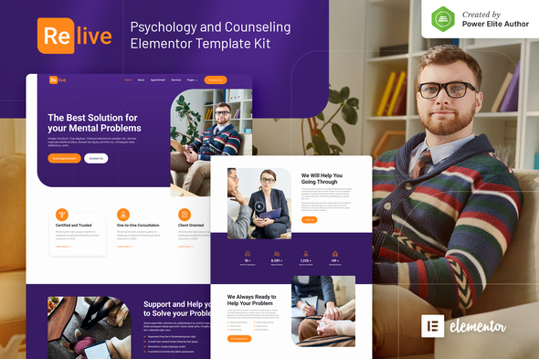 Download Relive – Psychology & Counseling Elementor Template Kit Nulled 
