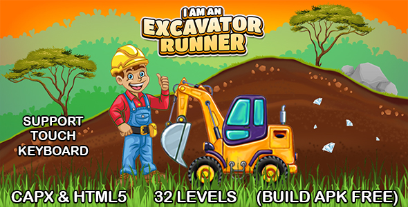 Download I am an Excavator Runner Game (CAPX & HTML5) Full Game Nulled 