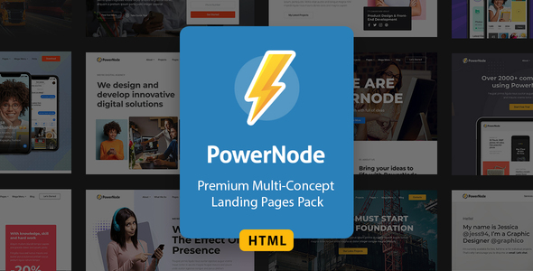 Download PowerNode – Multi-Concept Landing Pages HTML Template Nulled 