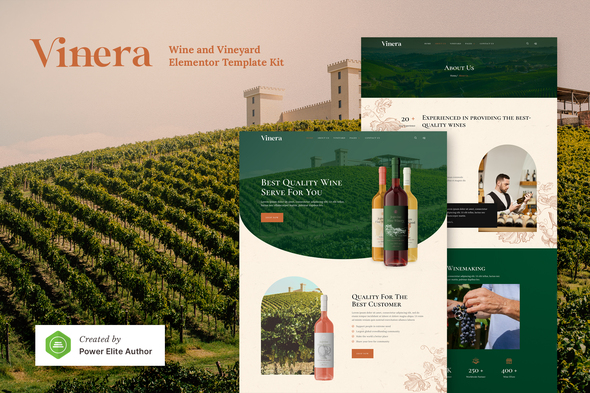 Download Vinera – Wine & Vineyard Elementor Template Kit Nulled 