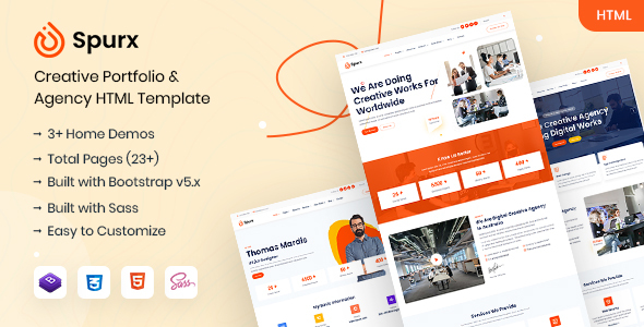 Download Spurx – Agency & Portfolio HTML Template Nulled 