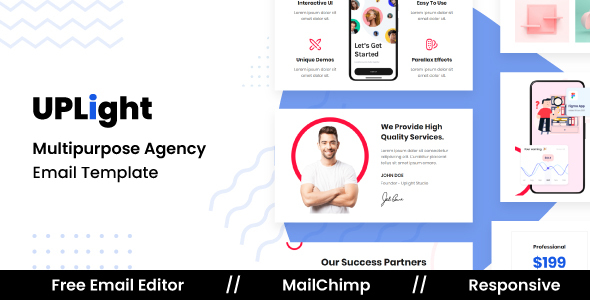 Download Uplight Agency – Responsive Email Template For Agency With Free Email Editor Nulled 