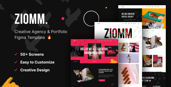 Download Ziomm – Creative Agency & Portfolio Figma Template Nulled 