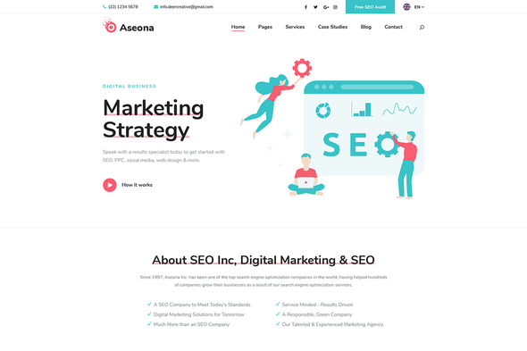 Download Aseona | SEO Digital Marketing Elementor Template Kit Nulled 