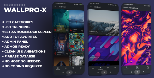 Download WallPro-X : Android Wallpaper App With Admin Panel Nulled 