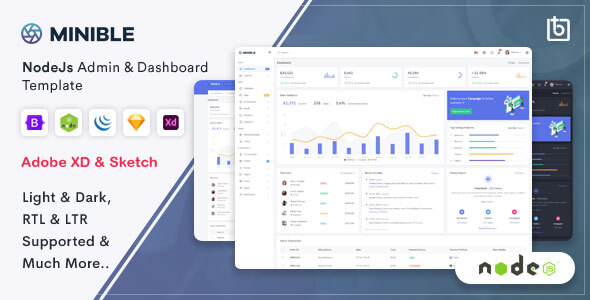 Nulled Minible – Node.js Admin & Dashboard Template free download