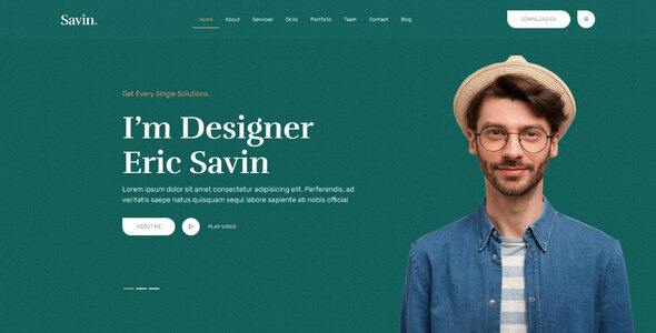 Nulled Savin – One Page Personal Portfolio HTML5 Template free download