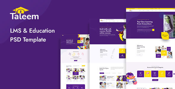 Download Taleem – LMS and Online Education PSD Template Nulled 