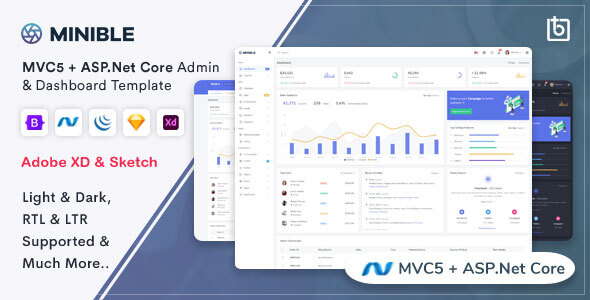 Download Minible – ASP.Net Core & MVC5 Admin Dashboard Template Nulled 