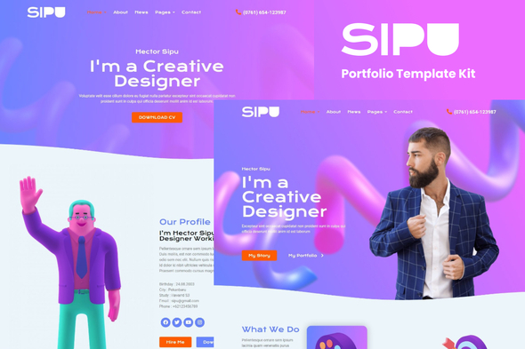 Download Sipu – Creative Portfolio Elementor Template Kit Nulled 