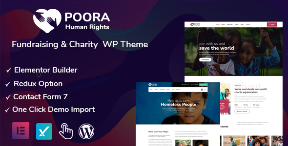 Download Poora – Fundraising & Charity WordPress Theme Nulled 