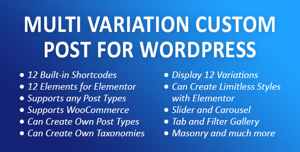 Download MVCP: Multi Variation Custom Post WordPress Plugin Nulled 