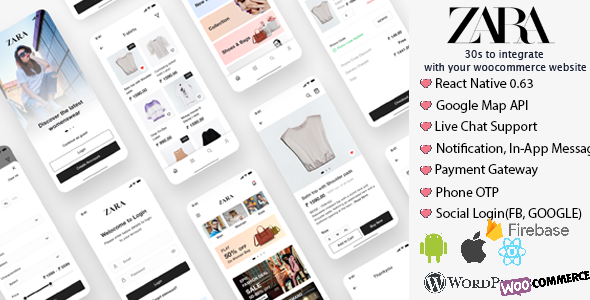Download Zara App – React Native Woocommerce Nulled 