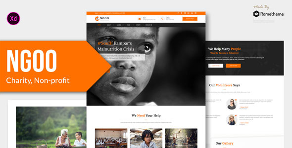 Download NGOO – Charity, Non-profit, and Fundraising Adobe XD Template Nulled 