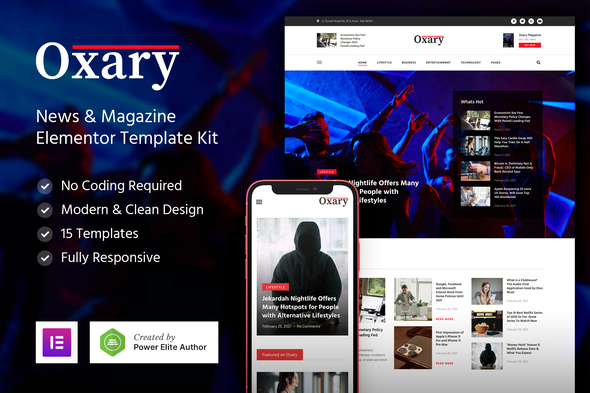 Download Oxary – News & Magazine Elementor Template Kit Nulled 