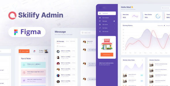 Download Skilify For Education & Learning Management System Dashboard Design Figma Template Nulled 