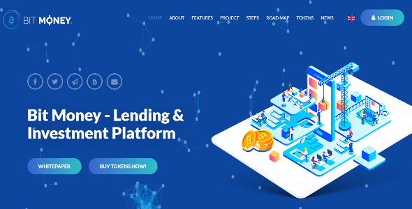 Download Bit Money Blue – Bitcoin Cryptocurrency ICO HTML Template Nulled 