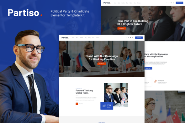Download Partiso | Political Party & Candidate Elementor Template Kit Nulled 