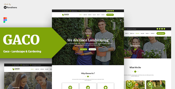 Download Gaco – Landscape & Gardening Figma Template KF Nulled 