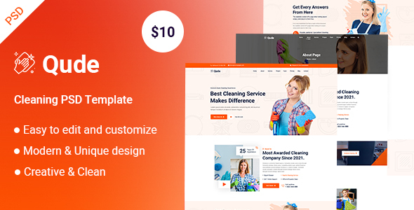Download Qude- Cleaning PSD Template Nulled 