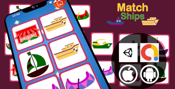 Download Match Ships Unity Educational Kids Game With Admob ad for Android and iOS Nulled 