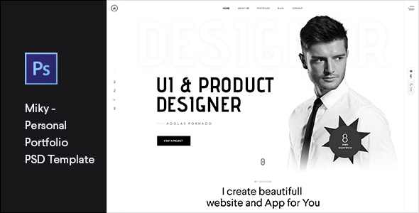 Download Miky – Personal portfolio PSD Template Nulled 