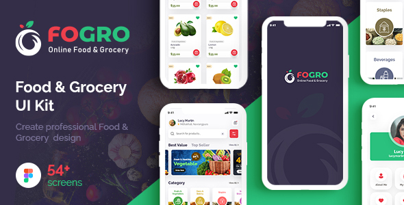 Download FOGRO | Food & Grocery Mobile App UI Kit Nulled 