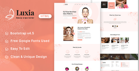 Download Luxia – Beauty & Spa Center HTML Template Nulled 