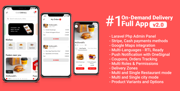 Download Food delivery full app with backend – Giraffy Delivery v2 Nulled 