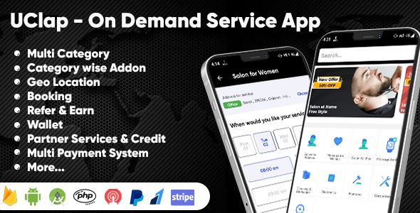 Download UClap – On Demand Home Service App | UrbanClap Clone | Android App with Interactive Admin Panel Nulled 