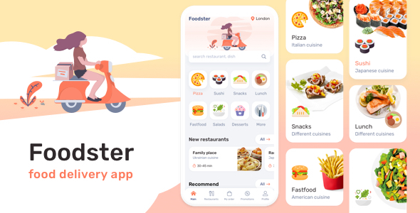 Download Foodster – Food Delivery & Restaurant App Sketch Template Nulled 