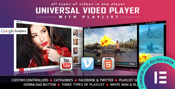 Download Universal Video Player – YouTube/Vimeo/Self-Hosted – Elementor Widget Nulled 