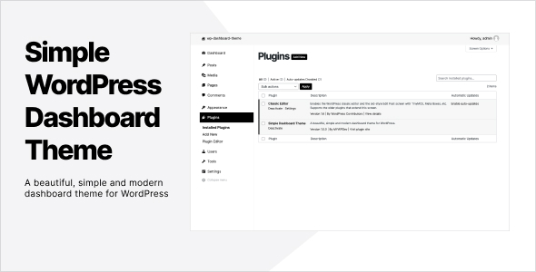 Download Simple Dashboard Theme for WordPress Nulled 