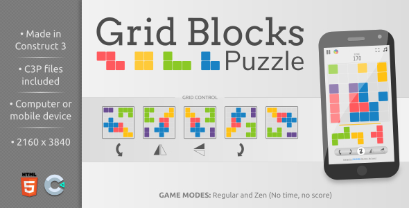 Download Grid Blocks Puzzle – HTML5 Casual game Nulled 
