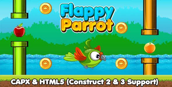 Download Flappy Parrot Game (CAPX and HTML5) Nulled 
