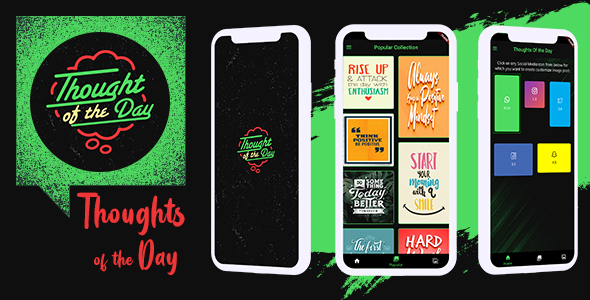 Download Thoughts of The Day – Quotes Creator & Maker | Flutter | Android – iOS Nulled 