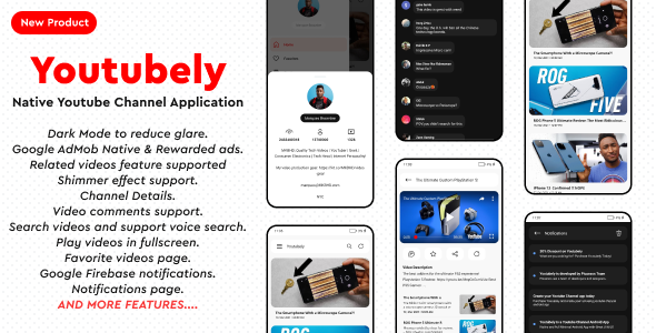 Download Youtubely – Native Youtube Channel Android App Nulled 