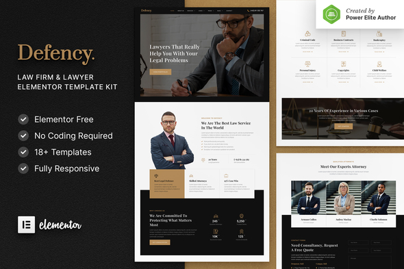 Download Defency – Law Firm & Lawyer Elementor Template Kit Nulled 