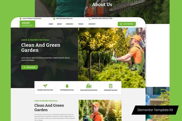 Download Gnome – Lawn & Garden Care Services Elementor Template Kit Nulled 