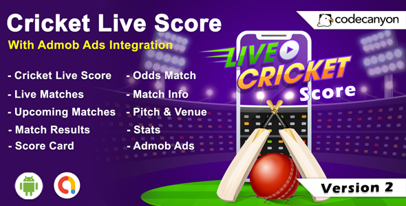 Download Android  Cricket App – Cricket live score with Admob Nulled 