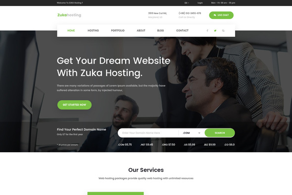 Download Zukahost – Domain & Web Hosting Template Kit Nulled 