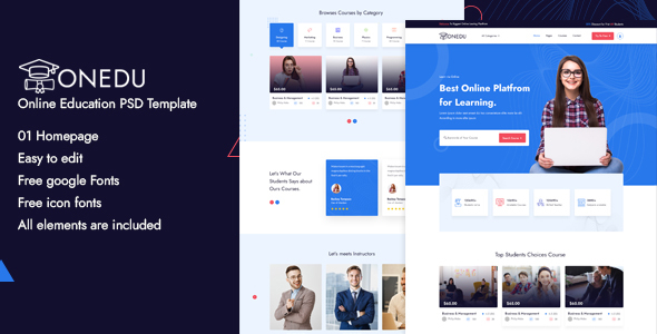 Download Onedu Online Education PSD Template Nulled 
