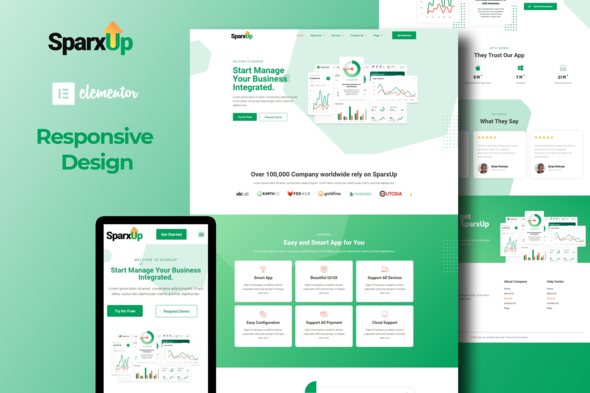 Download SparxUp – Saas & Startup Elementor Template Kit Nulled 