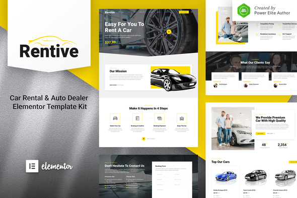 Download Rentive – Car Rental & Auto Dealer Elementor Template Kit Nulled 