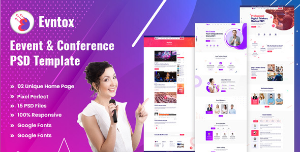 Download Evntox – Event & Conference PSD Template Nulled 