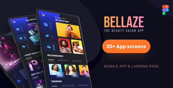 Download BELLAZE | Salon Service and Shop Mobile UI Template Nulled 